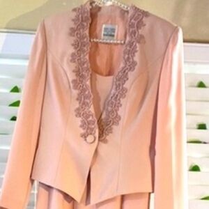 NAH NAH Collection soft pink gown & beaded jacket